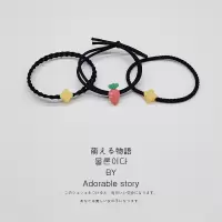 发圈女简约百搭清新胡萝卜橡皮筋森女系高弹耐用扎头发小皮套头绳|双黄色四叶草+萝卜