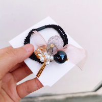 ins森系扎头绳女简约气质韩版网红仙女发圈韩国可爱皮筋发绳头饰|黑色珠子