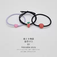 发圈女简约百搭清新胡萝卜橡皮筋森女系高弹耐用扎头发小皮套头绳|粉爱心+萝卜+橘猫爪