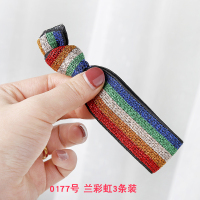 橡皮筋发圈女韩国扎头发头绳可爱少女日系发绳豹纹成人彩虹头饰品|0177兰彩虹3条
