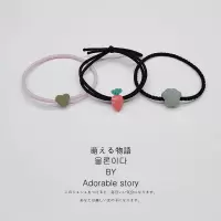 发圈女简约百搭清新胡萝卜橡皮筋森女系高弹耐用扎头发小皮套头绳|浅绿爱心+萝卜+浅绿猫爪