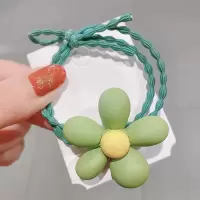 ins彩色小熊发绳可爱糖果色磨砂发圈少女头绳韩国丸子头皮筋发饰|大花朵-绿色