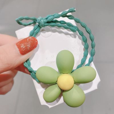 ins彩色小熊发绳可爱糖果色磨砂发圈少女头绳韩国丸子头皮筋发饰|大花朵-绿色