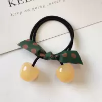 ins森系扎头绳女简约气质韩版网红仙女发圈韩国可爱皮筋发绳头饰|黄色樱桃