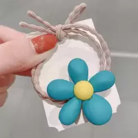 ins彩色小熊发绳可爱糖果色磨砂发圈少女头绳韩国丸子头皮筋发饰|大花朵-蓝色