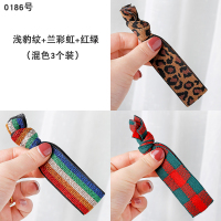 橡皮筋发圈女韩国扎头发头绳可爱少女日系发绳豹纹成人彩虹头饰品|0186浅豹纹+兰彩虹+红绿共3条
