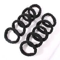 加粗成人橡皮筋发圈韩国高弹力皮套女童扎头发无接缝头绳简约发绳|菱形款-黑色40根