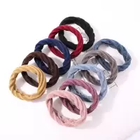加粗成人橡皮筋发圈韩国高弹力皮套女童扎头发无接缝头绳简约发绳|条纹款-混彩40根