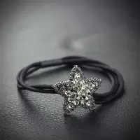 韩国仿水钻星星发圈简约小清新皮筋镶钻高弹力头绳儿童成人女扎头|灰色