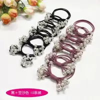 韩国发圈橡皮筋韩版扎头发可爱简约女ins森系饰品网红小皮套头绳|黑色+豆沙色10条装