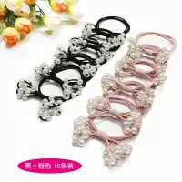 韩国发圈橡皮筋韩版扎头发可爱简约女ins森系饰品网红小皮套头绳|黑色+粉色10条装