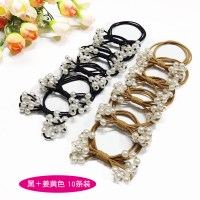 韩国发圈橡皮筋韩版扎头发可爱简约女ins森系饰品网红小皮套头绳|黑色+姜黄色10条装