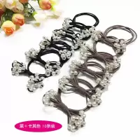 韩国发圈橡皮筋韩版扎头发可爱简约女ins森系饰品网红小皮套头绳|黑色+卡其色10条装