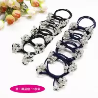 韩国发圈橡皮筋韩版扎头发可爱简约女ins森系饰品网红小皮套头绳|黑色+藏蓝色10条装