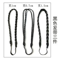 仿真假发皮筋发圈发绳发带简约直发编发发束绑马尾扎头绳辫子皮筋|黑色发带3件套