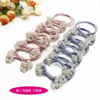 韩国发圈橡皮筋韩版扎头发可爱简约女ins森系饰品网红小皮套头绳|粉色+浅蓝色10条装