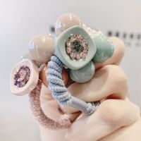 皮套头绳女网红皮筋ins超仙扎头森女系韩版发饰成年简约气质优雅|粉色+蓝色二条装