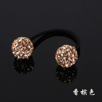 头绳女韩国小清新简约扎马尾皮筋发圈网红绑发水钻圆球发绳发饰品|香槟捷克双球（大球2.6cm）