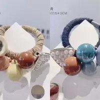 皮套头绳女网红皮筋ins超仙扎头森女系韩版发饰成年简约气质优雅|黄色+藏青二条装