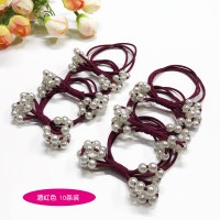 韩国发圈橡皮筋韩版扎头发可爱简约女ins森系饰品网红小皮套头绳|酒红色10条装
