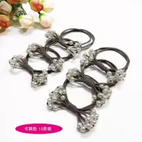 韩国发圈橡皮筋韩版扎头发可爱简约女ins森系饰品网红小皮套头绳|卡其色10条装