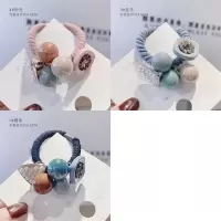 皮套头绳女网红皮筋ins超仙扎头森女系韩版发饰成年简约气质优雅|粉色+蓝色+藏青三条装