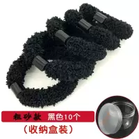 韩版加粗高弹力橡皮筋发圈玉米花发绳发带扎头发马尾发圈头饰头绳|10根黑色(粗砂款)(收纳盒装)
