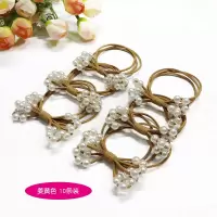 韩国发圈橡皮筋韩版扎头发可爱简约女ins森系饰品网红小皮套头绳|姜黄色10条装