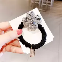 扎头发皮筋大肠发圈ins韩版网红水钻发绳简约丸子头头绳女头饰|银色298