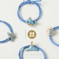 鲸鱼头绳女韩版可爱少女心简约小清新扎头发绳网红头饰橡皮筋发圈|第二件拍两件自动减价哦