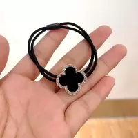 气质镶钻四叶草橡皮筋发圈女日韩头饰网红款扎丸子头发绳简约头绳|黑色镶钻四叶草(小号)