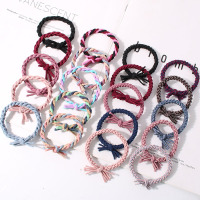 高弹力编织发圈基础扎头发橡皮筋发绳韩国儿童发饰头绳女简约头饰|四款主图款（如图）搭配-20根