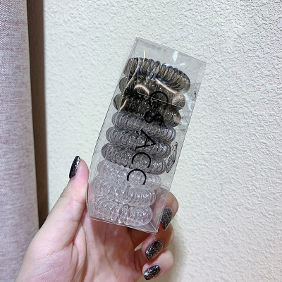 电话线发圈简约韩国皮套日系渐变色弹力ins弹性头绳潮橡皮筋头饰|灰色渐变系
