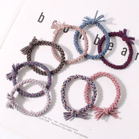 高弹力编织发圈基础扎头发橡皮筋发绳韩国儿童发饰头绳女简约头饰|六根编织彩色(如图各两根)16根