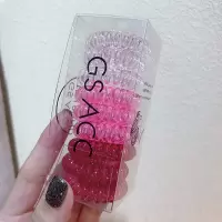 电话线发圈简约韩国皮套日系渐变色弹力ins弹性头绳潮橡皮筋头饰|玫红渐变系