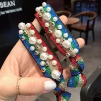 5条装韩国豹纹彩虹珍珠发绳皮筋发饰扎头发发圈头绳女高弹力|彩虹带珍珠款2个