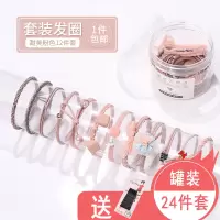 网红发圈女橡皮筋发绳头饰韩国头绳小清新森女系简约扎头发成人|绿色22#甜美粉色12件