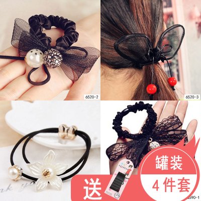 网红发圈女橡皮筋发绳头饰韩国头绳小清新森女系简约扎头发成人|28#气质女神4件套