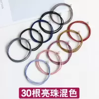 网红皮筋扎头发绳可爱头绳韩国小清新头饰简约森女系成人马尾发圈|30根亮珠混色