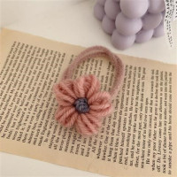 韩国毛绒小花发绳高弹力发圈头绳女韩版小皮筋送男朋友皮套发饰品|粉色1个