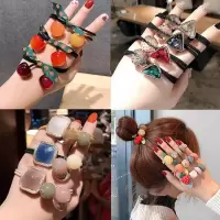 扎头发饰品精致韩版樱桃头绳发圈橡皮筋扎头发绳皮套头饰女成|当季热卖力荐[14条装]