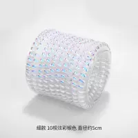 韩国扎头发绳电话线头绳细款可爱森女系成人无痕的橡皮筋电线发圈|细款炫彩银10根