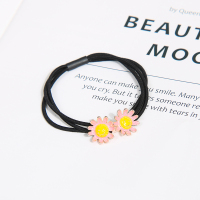 四叶草发绳发圈韩国可爱森女系网红橡皮筋小清新成人头绳黑色简约|太阳花粉色