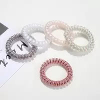 韩国扎头发绳电话线头绳细款可爱森女系成人无痕的橡皮筋电线发圈|缎带浅混5根装