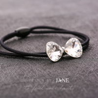 四叶草发绳发圈韩国可爱森女系网红橡皮筋小清新成人头绳黑色简约|水晶白很小，很精致