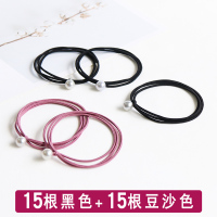 网红皮筋扎头发绳可爱头绳韩国小清新头饰简约森女系成人马尾发圈|15根黑色+15根豆沙色