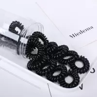 韩国成人简约个性扎头发高弹力女小号细电话线发圈头绳皮筋发饰品|10#[小圈粗款]黑色40个内径约1CM推荐