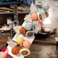 ins日系可爱樱桃橡皮筋女扎头网红韩版蝴蝶结发绳森女皮套女头绳|珍珠三角随机(一条装)