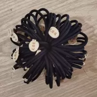 成人扎头发头绳高弹力加粗皮筋橡皮筋发圈发绳皮套女简约发饰耐用|100根黑色植绒