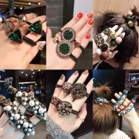 韩版网红头绳橡皮筋扎头发绳皮套发饰丸子头饰简约时尚发圈女成人|6件套A款[6条装]